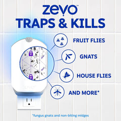 Zevo Flying Insect Trap Official Refill Cartridges - Fits Both Zevo Trap & MAX Indoor Fly Trap - Authentic Trap+Lock Technology to Catch Gnats, House & Fruit Flies (10 Official Refill Cartridges)