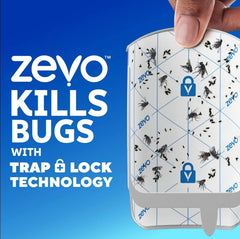 Zevo Flying Insect Trap Refill Cartridges - Fits Both Zevo Trap & MAX Indoor Fly Trap - Catch Gnats, House & Fruit Flies (4 Refill Cartridges)