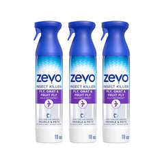 Zevo Flying Insect Killer Spray - Bug Spray for Home Use - Versatile Gnat, Mosquito, Fruit Fly Killer & More - with Rosemary & Cornmint Oil - for Indoor & Outdoor Use (3 Bottles)